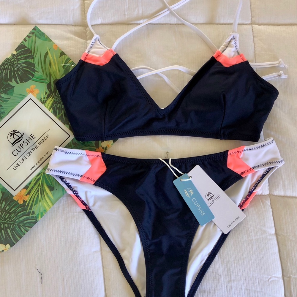 Cupshe Navy Sport Lace-Up Bikini